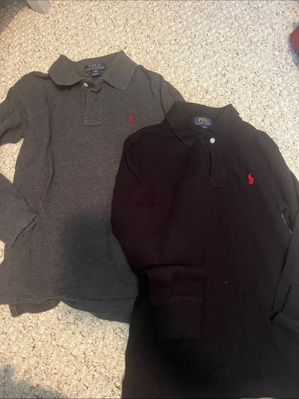 Polo by Ralph Lauren Black Long-Sleeve Polo with Red Logo. This is for both